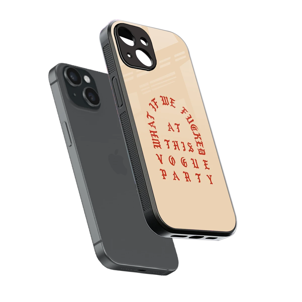 Vogue Party sleek iphone 13 cover with tempered glass back and TPU edges