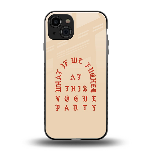 Vogue Party back phone cover | glass case for iphone 15