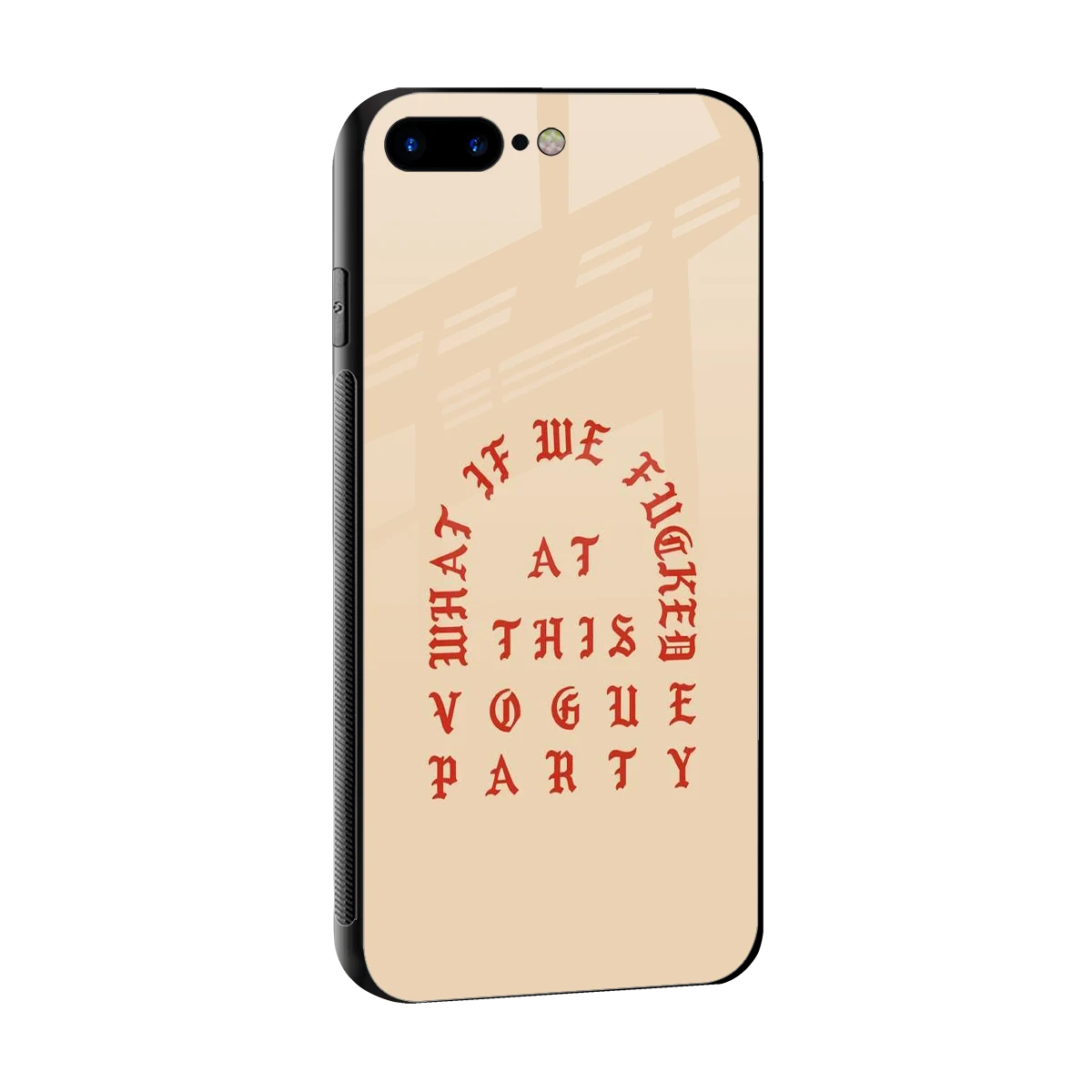 Vogue Party sleek iphone 8 plus cover with tempered glass back and TPU edges