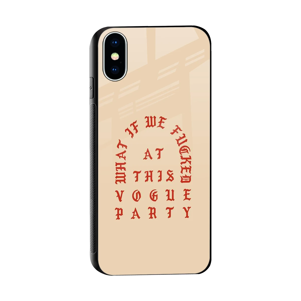 Vogue Party sleek iphone xs cover with tempered glass back and TPU edges