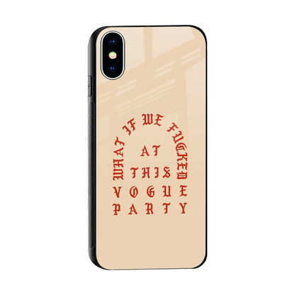 Vogue Party sleek iphone xs cover with tempered glass back and TPU edges