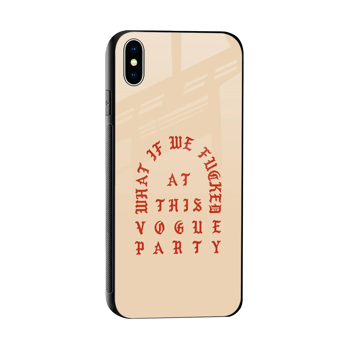 Vogue Party sleek iphone xs max cover with tempered glass back and TPU edges