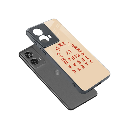 Vogue Party sleek motorola edge 50 fusion cover with tempered glass back and TPU edges