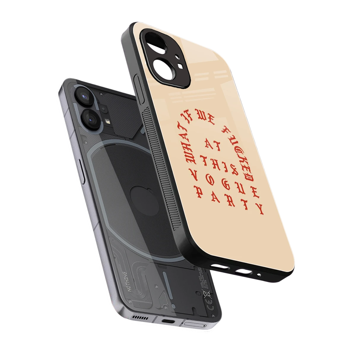 Vogue Party sleek nothing phone 1 cover with tempered glass back and TPU edges
