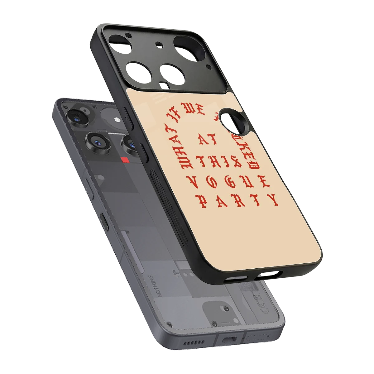 Vogue Party sleek nothing phone 3 cover with tempered glass back and TPU edges