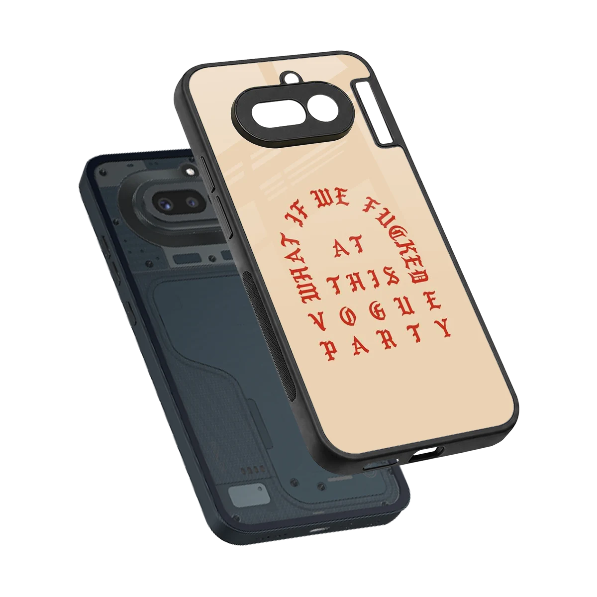 Vogue Party sleek nothing phone 4a cover with tempered glass back and TPU edges