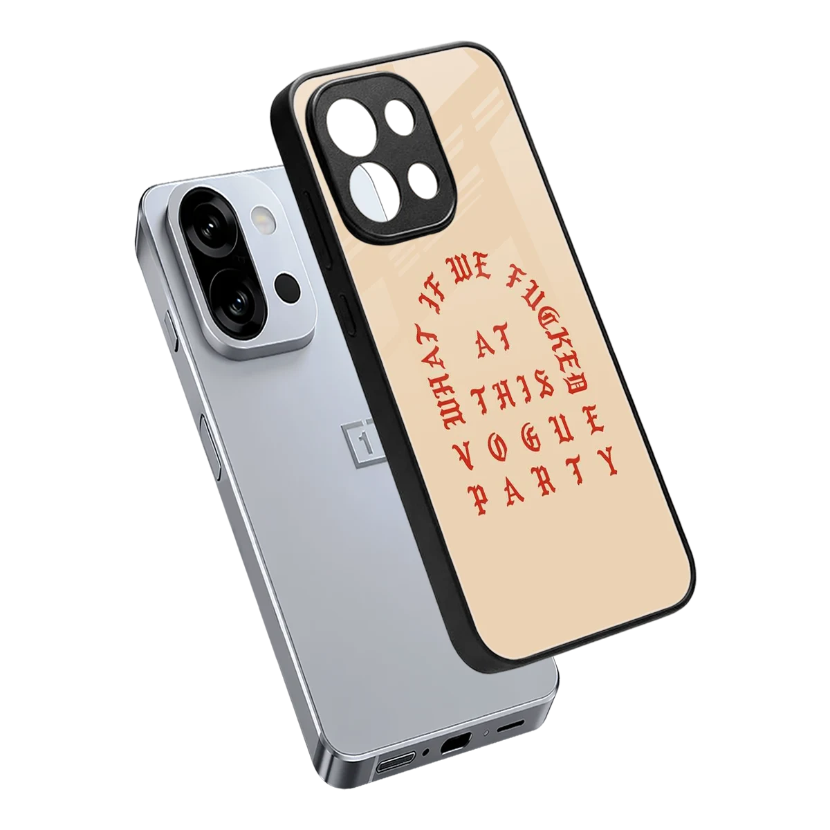 Vogue Party sleek oneplus 13s cover with tempered glass back and TPU edges