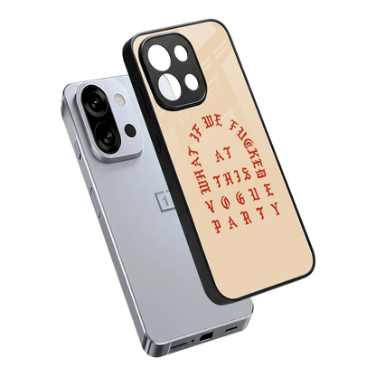 Vogue Party sleek oneplus 13s cover with tempered glass back and TPU edges