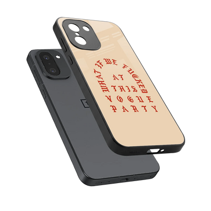 Vogue Party sleek oneplus 15r cover with tempered glass back and TPU edges