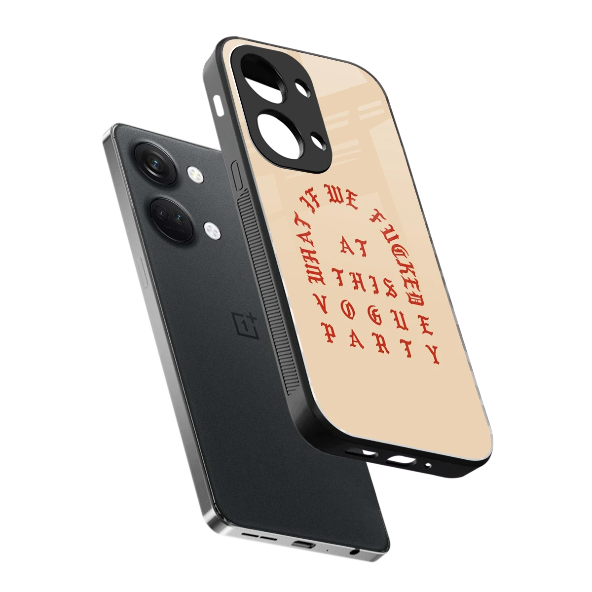 Vogue Party sleek oneplus nord 3 cover with tempered glass back and TPU edges