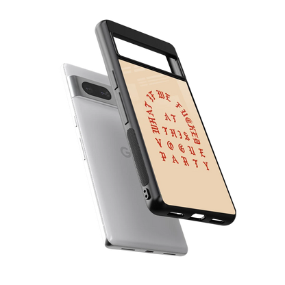 Vogue Party sleek google pixel 7 cover with tempered glass back and TPU edges