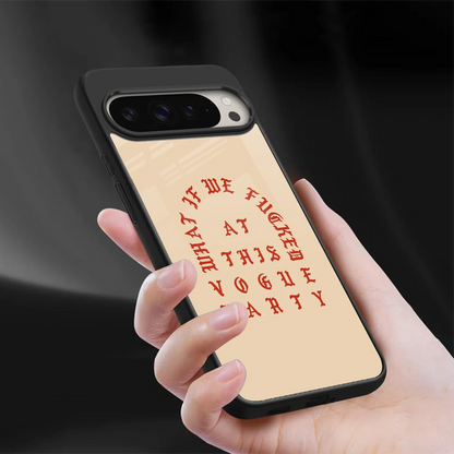 Vogue Party sleek google pixel 9 pro xl cover with tempered glass back and TPU edges