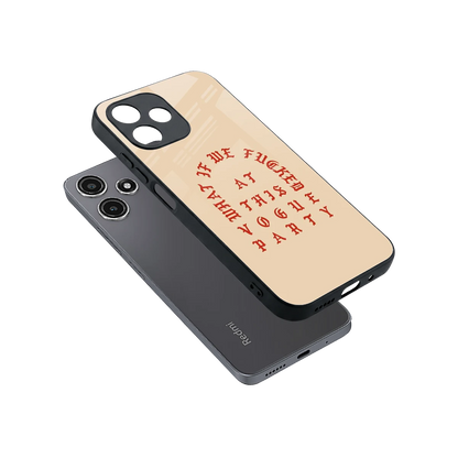 Vogue Party sleek redmi 12 5g cover with tempered glass back and TPU edges