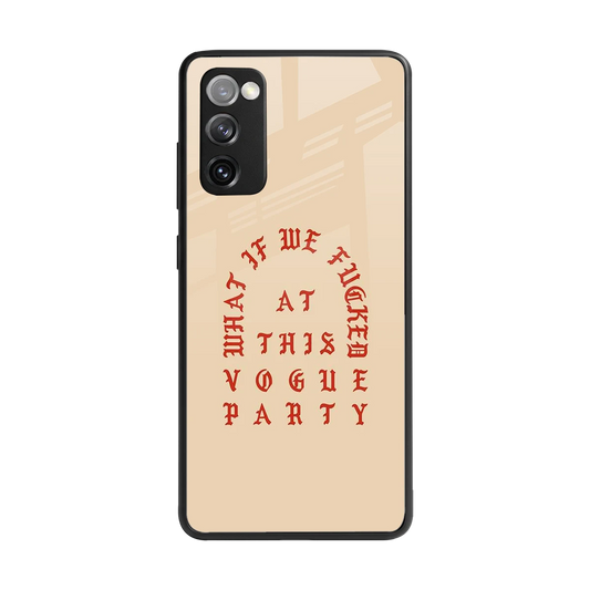 Vogue Party back phone cover | glass case for samsung galaxy s20 fe