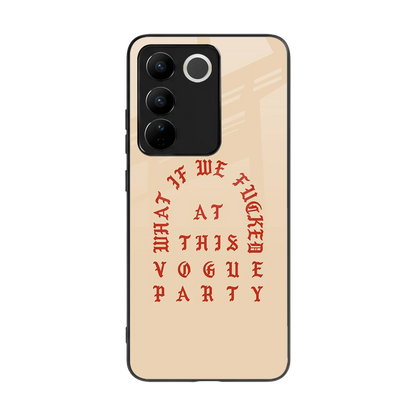 Vogue Party back phone cover | glass case for vivo v27 5g