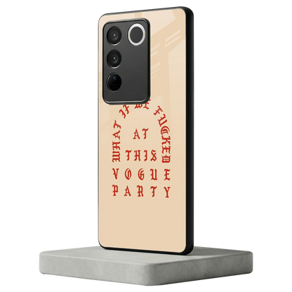 Vogue Party vivo v27 5g mobile cover | shockproof glass phone case