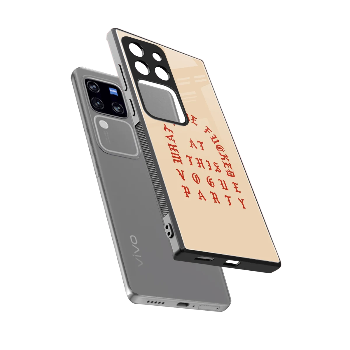 Vogue Party sleekvivo v30 pro cover with tempered glass back and TPU edges