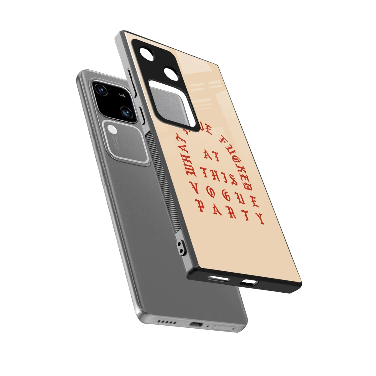 Vogue Party sleek vivo v30 cover with tempered glass back and TPU edges