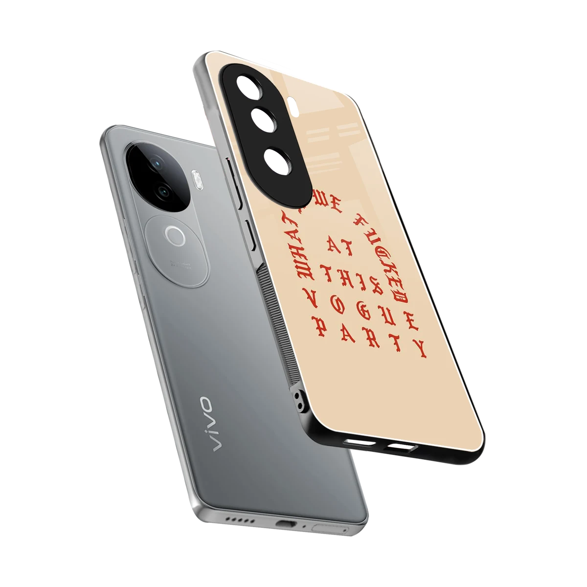 Vogue Party sleek vivo v40e cover with tempered glass back and TPU edges