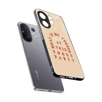 Vogue Party sleek vivo v60 cover with tempered glass back and TPU edges