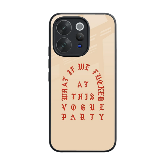 Vogue Party back phone cover | glass case for vivo v70
