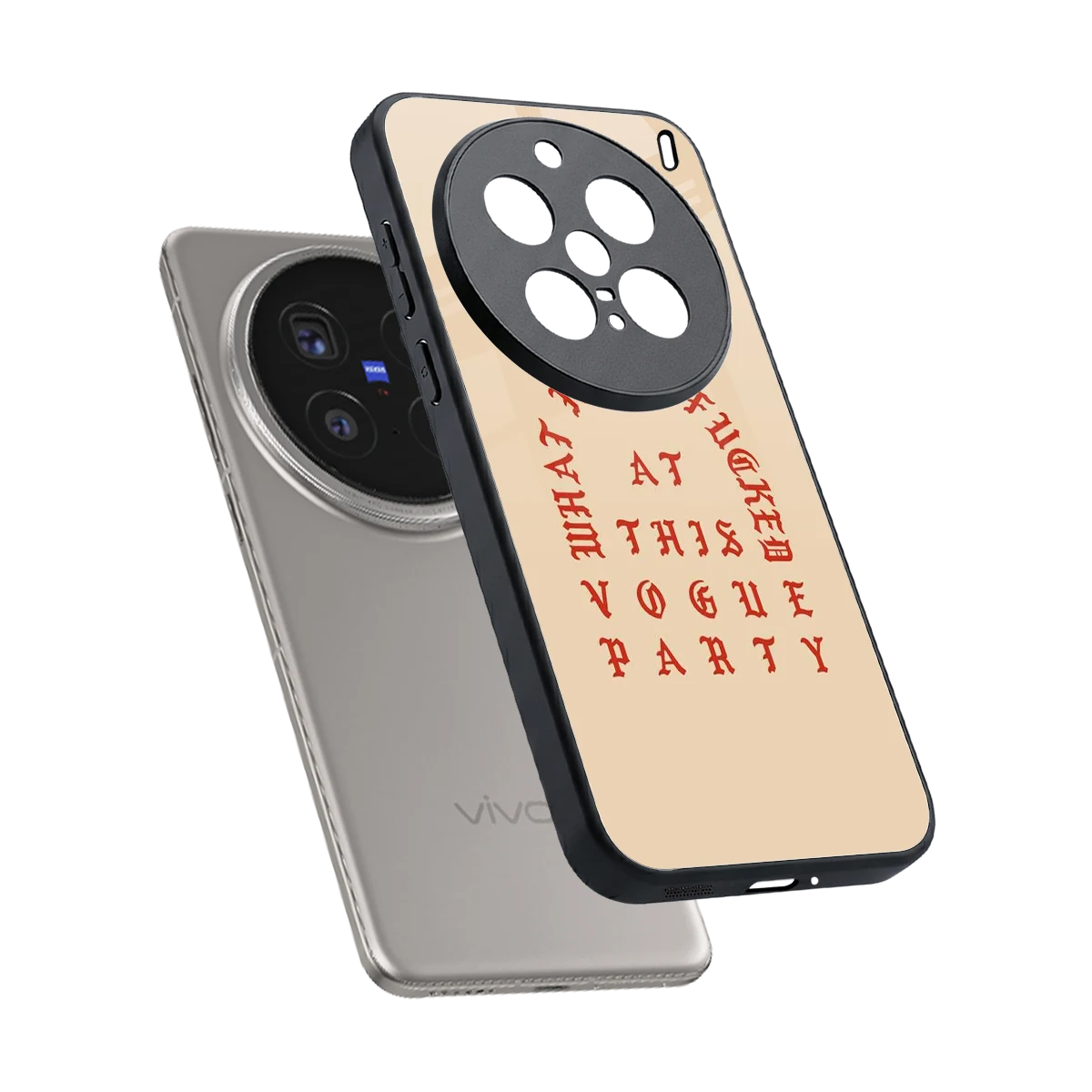Vogue Party sleek vivo x200 pro cover with tempered glass back and TPU edges