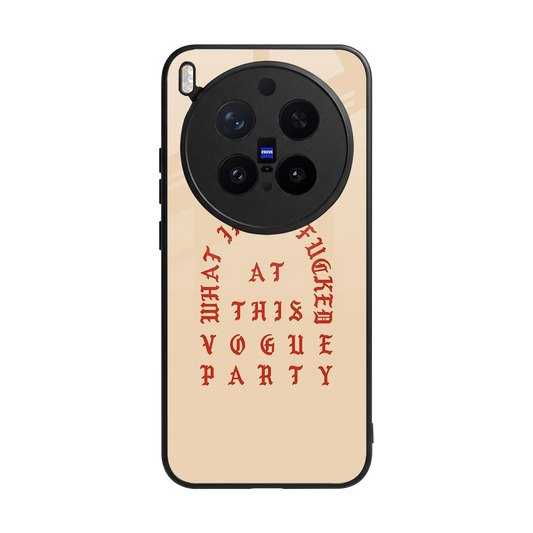 Vogue Party back phone cover | glass case for vivo x300 pro
