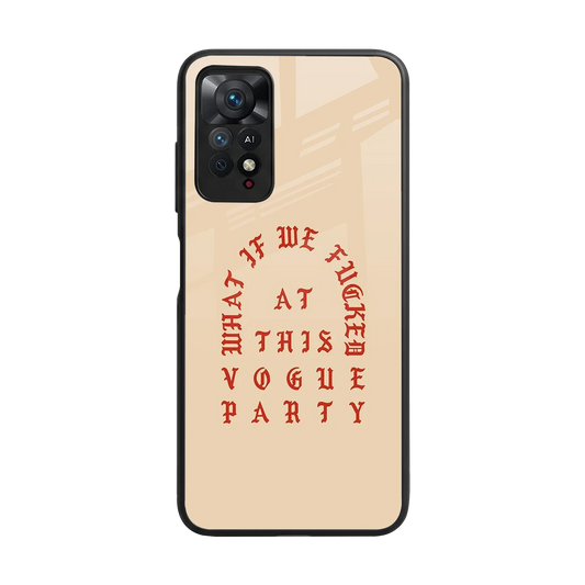 Vogue Party back phone cover | glass case for redmi note 11 pro