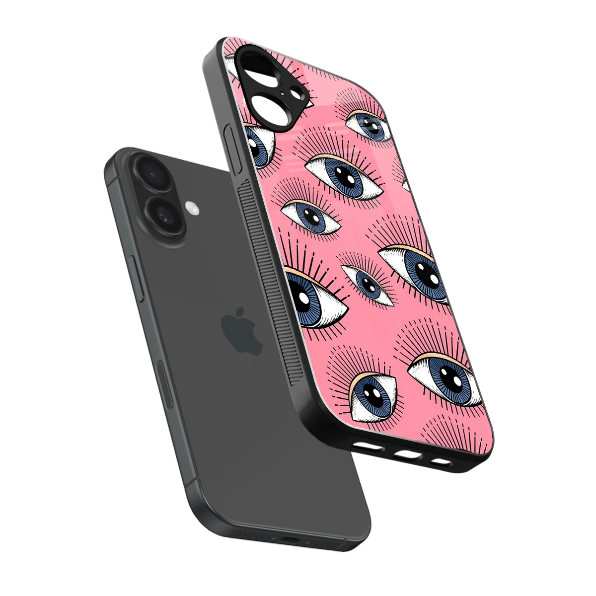 Watchful Soul sleek iPhone 16 cover with tempered glass back and TPU edges