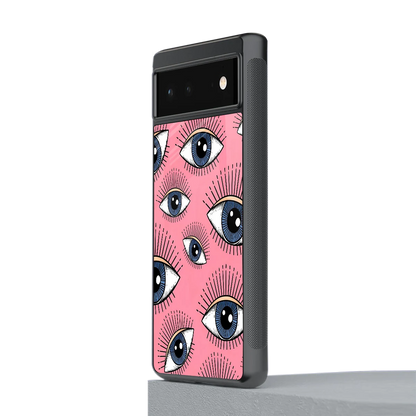 Watchful Soul stylish phone case for google pixel 6a | glossy glass and slim fit