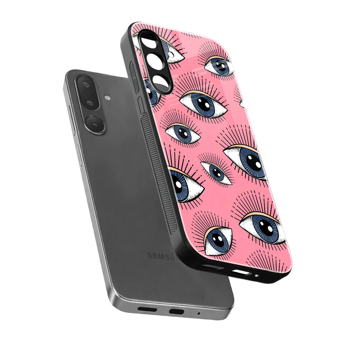 Watchful Soul sleek samsung galaxy m56 5g cover with tempered glass back and TPU edges