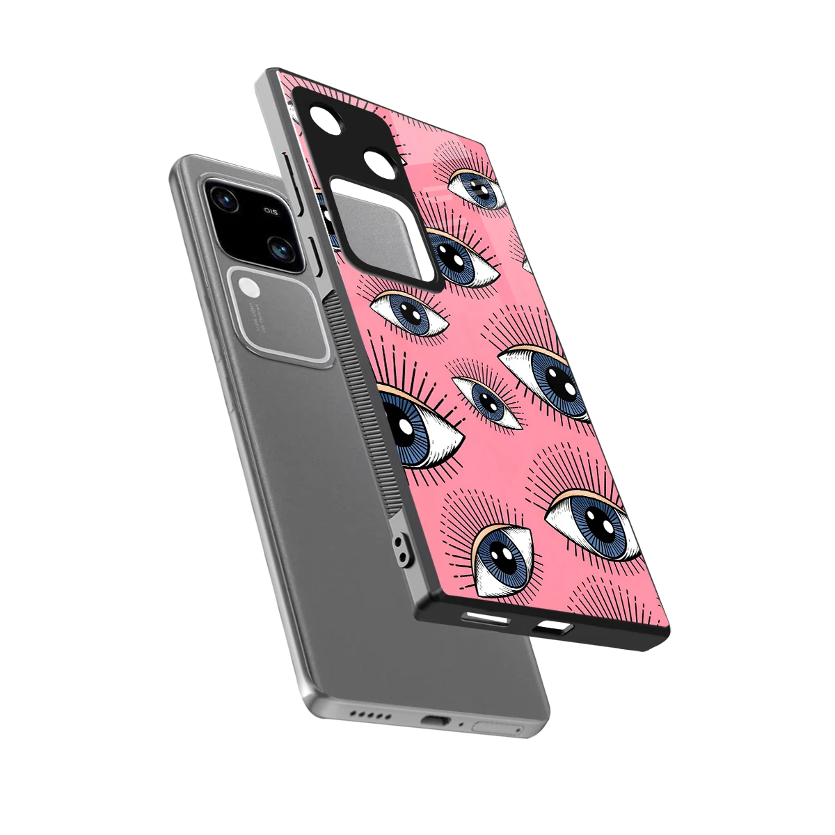 Watchful Soul sleek vivo v30 cover with tempered glass back and TPU edges