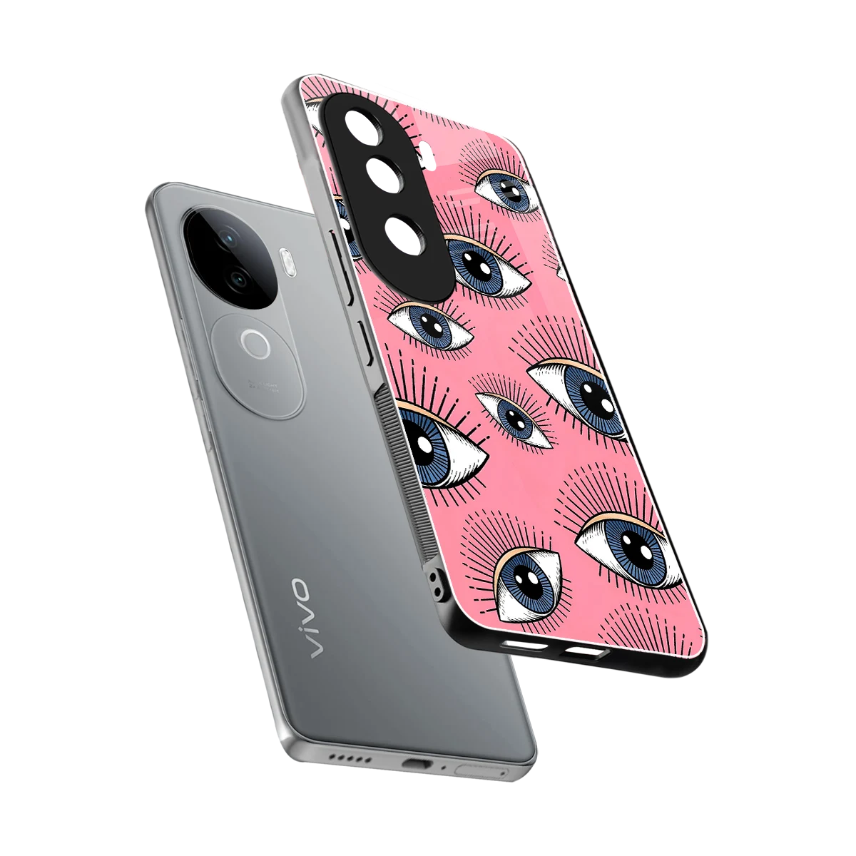 Watchful Soul sleek vivo v40e cover with tempered glass back and TPU edges