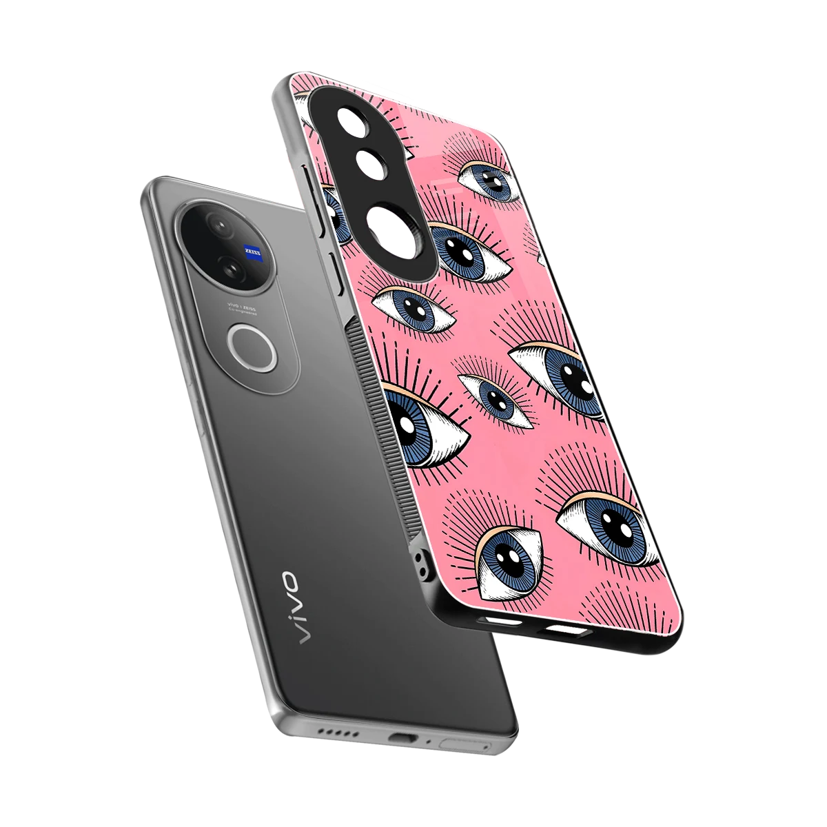Watchful Soul sleek vivo v50 cover with tempered glass back and TPU edges