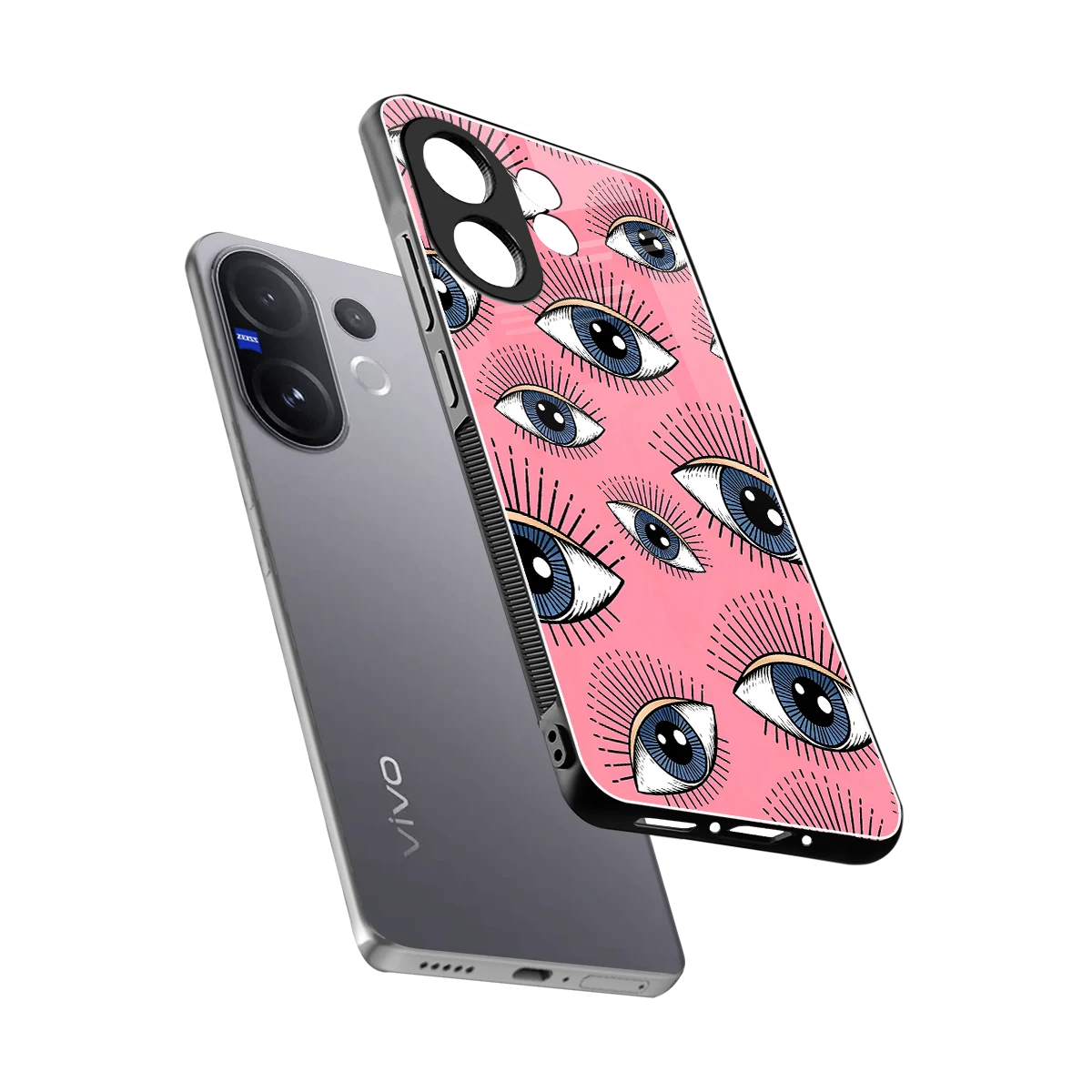 Watchful Soul sleek vivo v60 cover with tempered glass back and TPU edges