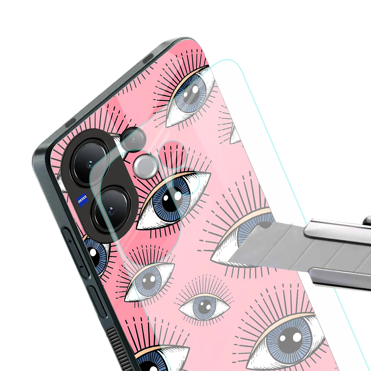 Watchful Soul stylish phone case for vivo v60 | glossy glass and slim fit