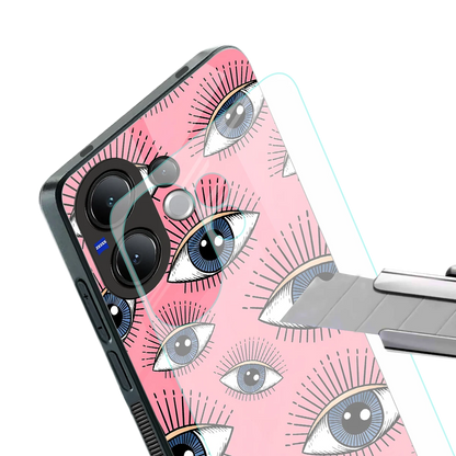 Watchful Soul stylish phone case for vivo v60 | glossy glass and slim fit
