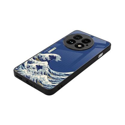 Waves stylish phone case for oneplus 13 | glossy glass and slim fit