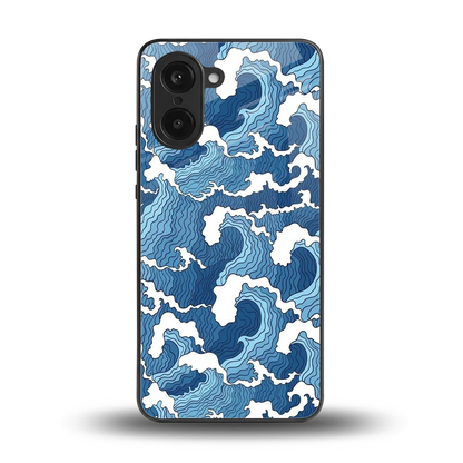 Waves Art back phone cover | glass case for oneplus nord ce5 5g