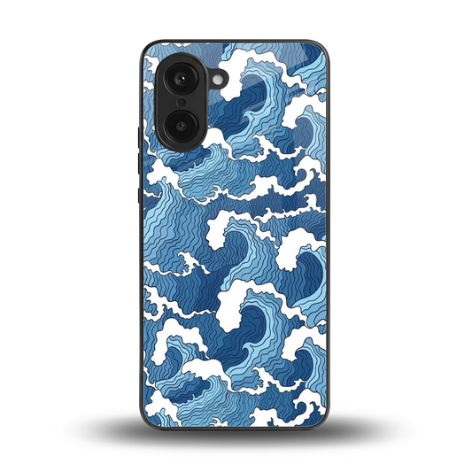 Waves Art back phone cover | glass case for oneplus nord ce5 5g