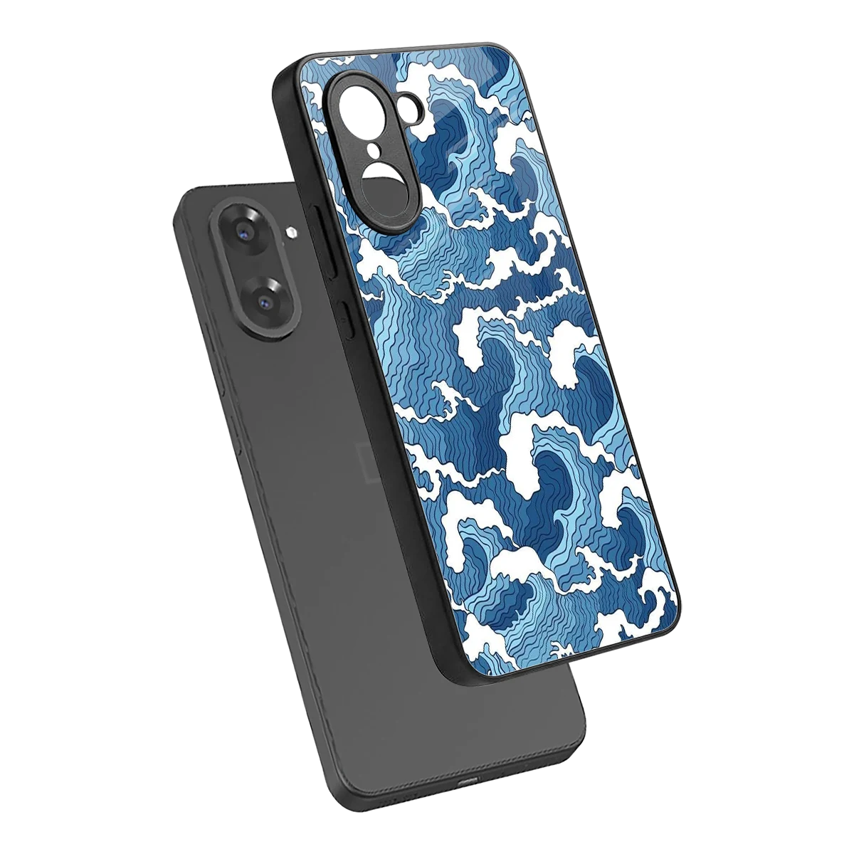 Waves Art sleek oneplus nord ce5 5g cover with tempered glass back and TPU edges