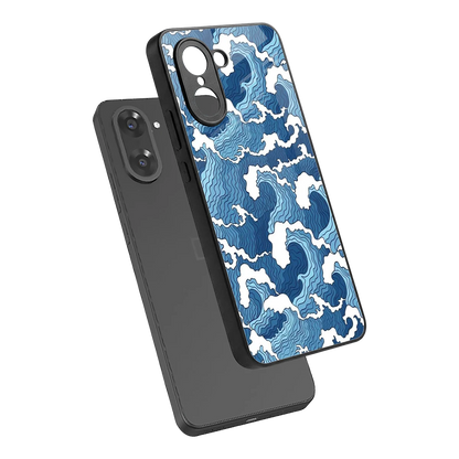 Waves Art sleek oneplus nord ce5 5g cover with tempered glass back and TPU edges