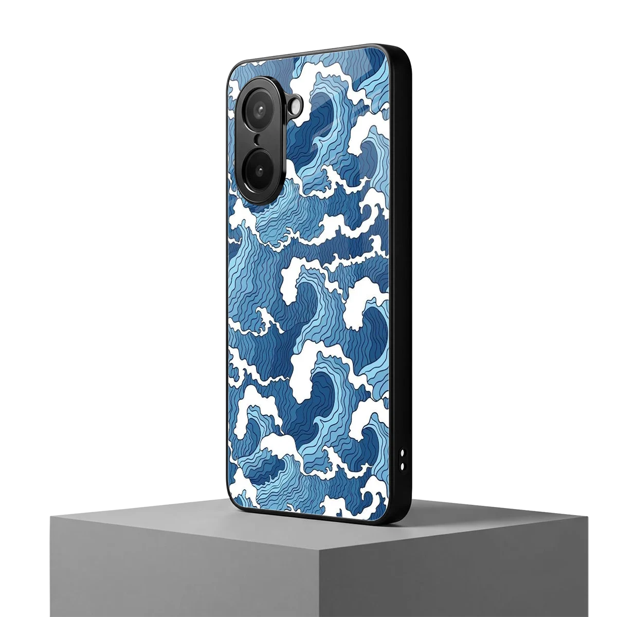 Waves Art oneplus nord ce5 5g mobile cover | shockproof glass phone case