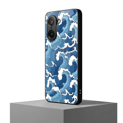 Waves Art oneplus nord ce5 5g mobile cover | shockproof glass phone case