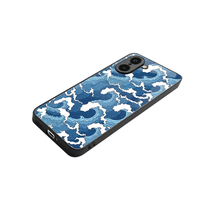 Waves Art stylish phone case for oneplus nord ce5 5g | glossy glass and slim fit