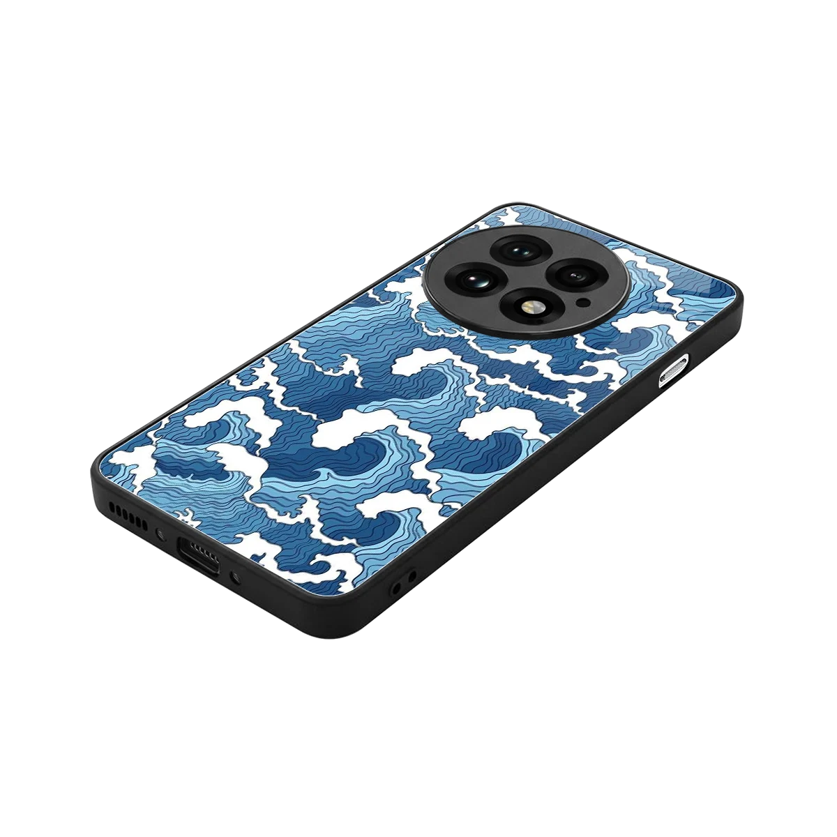 Waves Art stylish phone case for oneplus 13 | glossy glass and slim fit