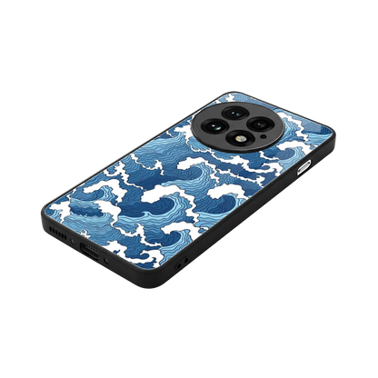 Waves Art stylish phone case for oneplus 13 | glossy glass and slim fit