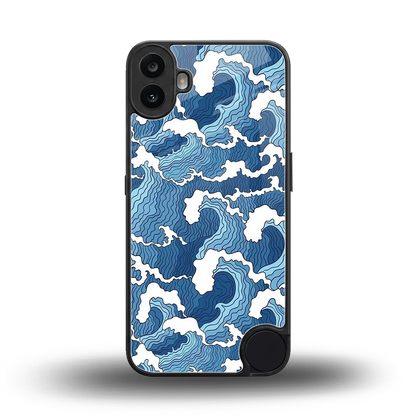 Waves Art back phone cover | glass case for cmf nothing phone 1