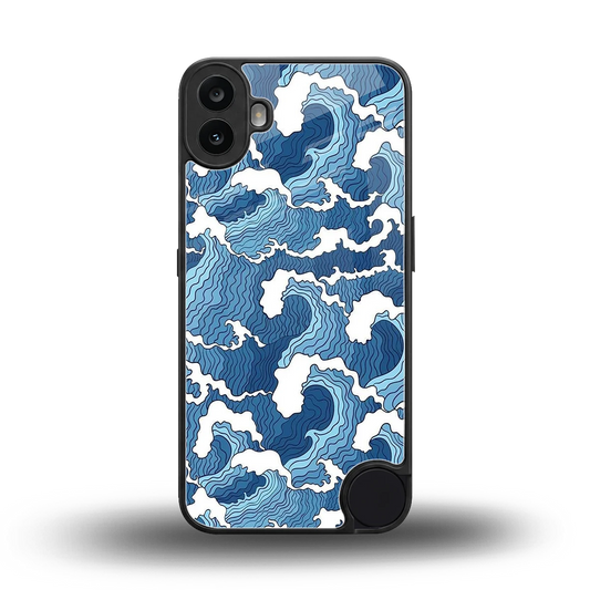 Waves Art back phone cover | glass case for cmf nothing phone 1