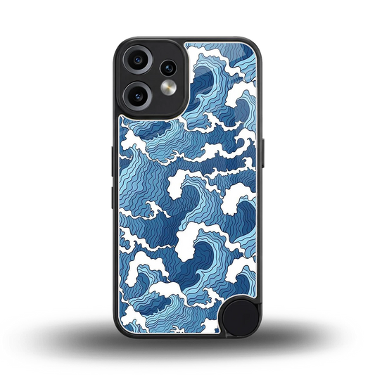 Waves Art back phone cover | glass case for cmf nothing phone 2 pro